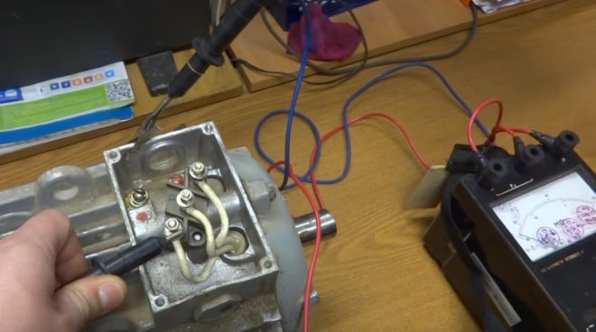 проверка на изолацията на намотката на двигателя с мегаметър