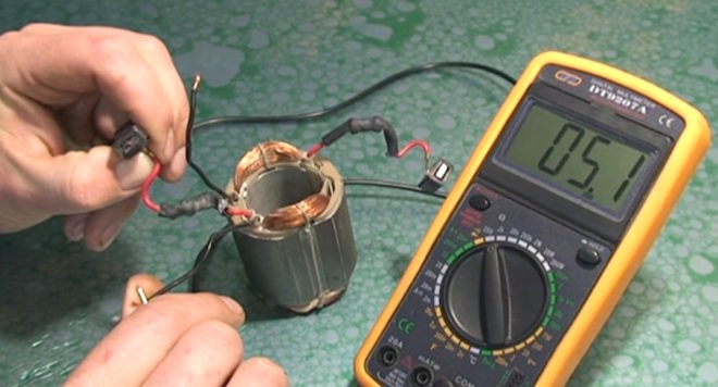 проверка на статора на колекторния мотор