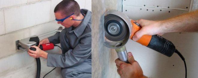 Разрязване с шлифовъчна машина и резачка за гонене