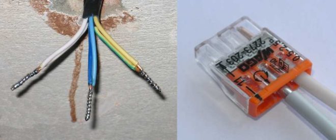 Запояване на медни проводници и свързване на алуминий чрез терминални блокове Wago