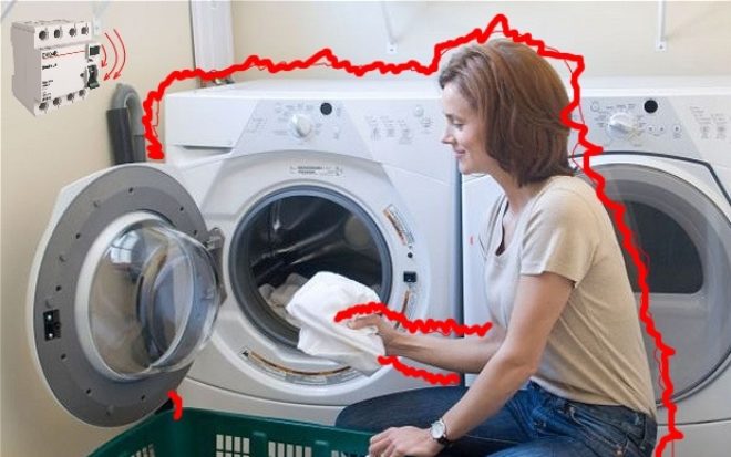 В случай на разбивка на фазата към случая, RCD ще дезактивира мрежата